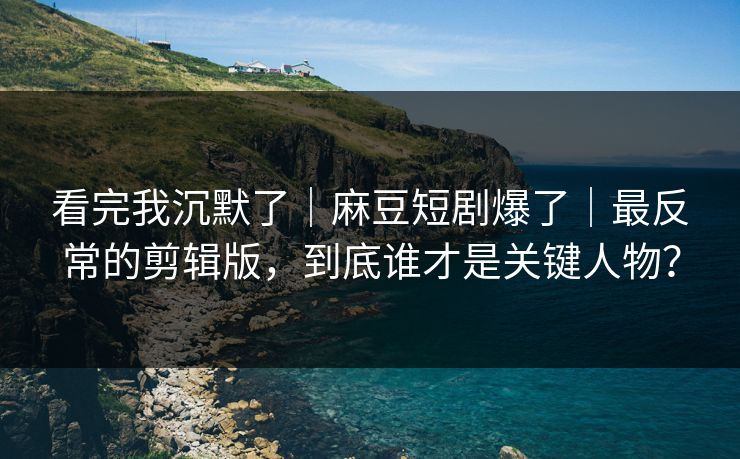 看完我沉默了｜麻豆短剧爆了｜最反常的剪辑版，到底谁才是关键人物？