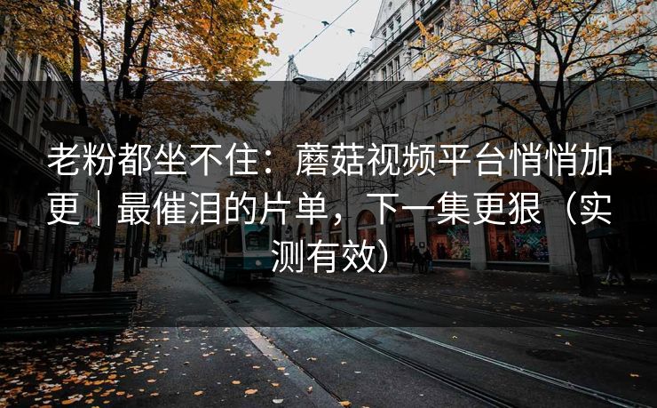 老粉都坐不住：蘑菇视频平台悄悄加更｜最催泪的片单，下一集更狠（实测有效）