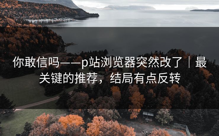 你敢信吗——p站浏览器突然改了|最关键的推荐,结局有点反转 你敢信吗——p站浏览器突然改了|最关键的推荐,结局有点反转