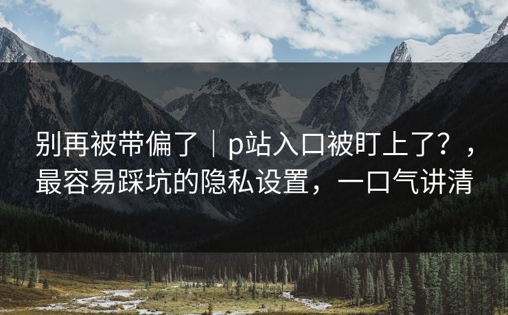 别再被带偏了|p站入口被盯上了?,最容易踩坑的隐私设置,一口气讲清 别再被带偏了|p站入口被盯上了?,最容易踩坑的隐私设置,一口气讲清