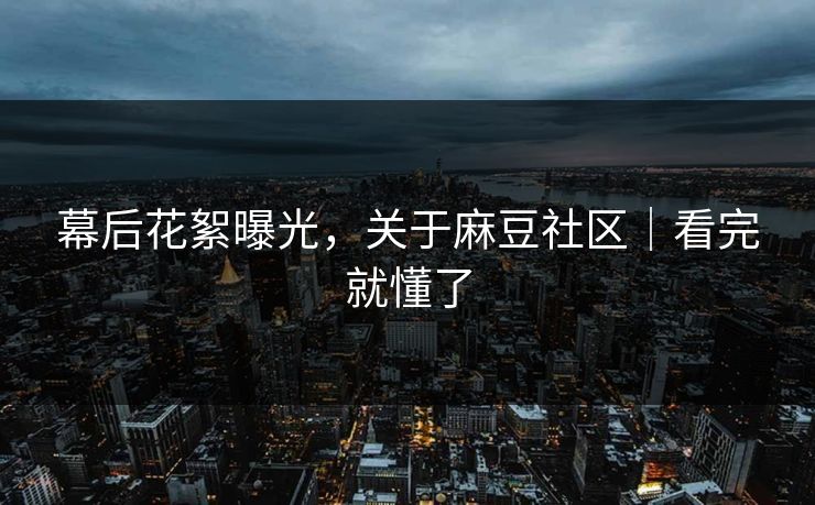 幕后花絮曝光,关于麻豆社区|看完就懂了 幕后花絮曝光,关于麻豆社区|看完就懂了