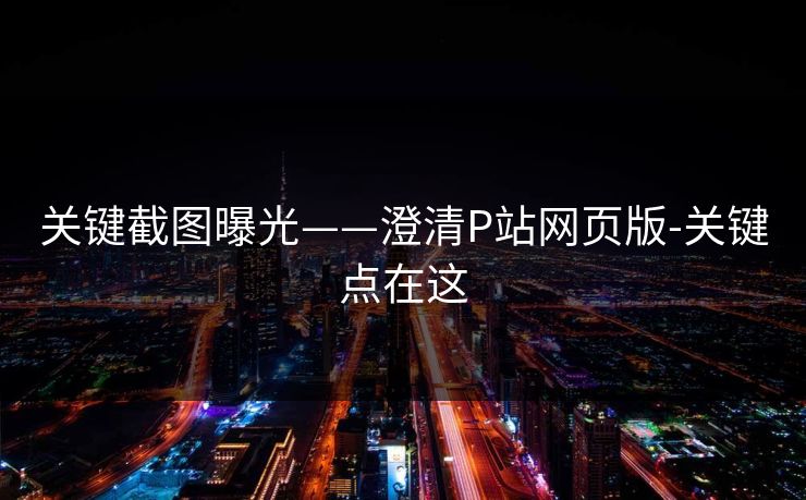 关键截图曝光——澄清P站网页版-关键点在这 关键截图曝光——澄清P站网页版-关键点在这